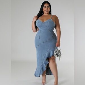 Jean Ruffles Dress